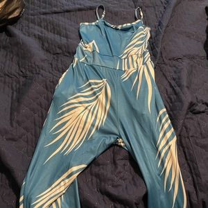 Shein Silk floral jumpsuit